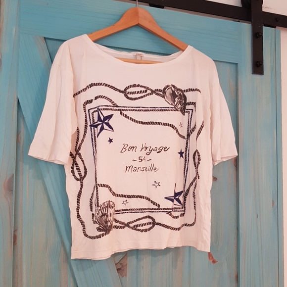 J. Crew Tops - J. Crew "Bon Voyage" tee S J. Crew Tops - J. Crew "Bon Voyage" tee S